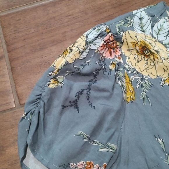 Band of Gypsies S blue floral jumper romper jumpsuit flower spring easter - Picture 4 of 4